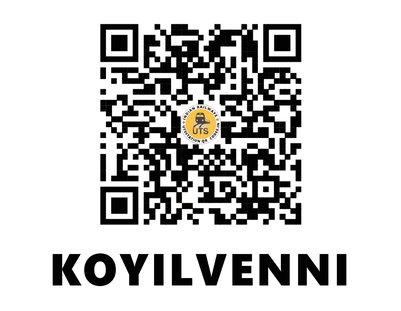 UTS QR Code for KOYILVENNI - KYV - SR (TAMIL NADU)
